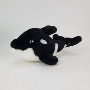 Alaska Outpost Orca Killer Whale Plush Stuffed Animal Black White 13 Inch